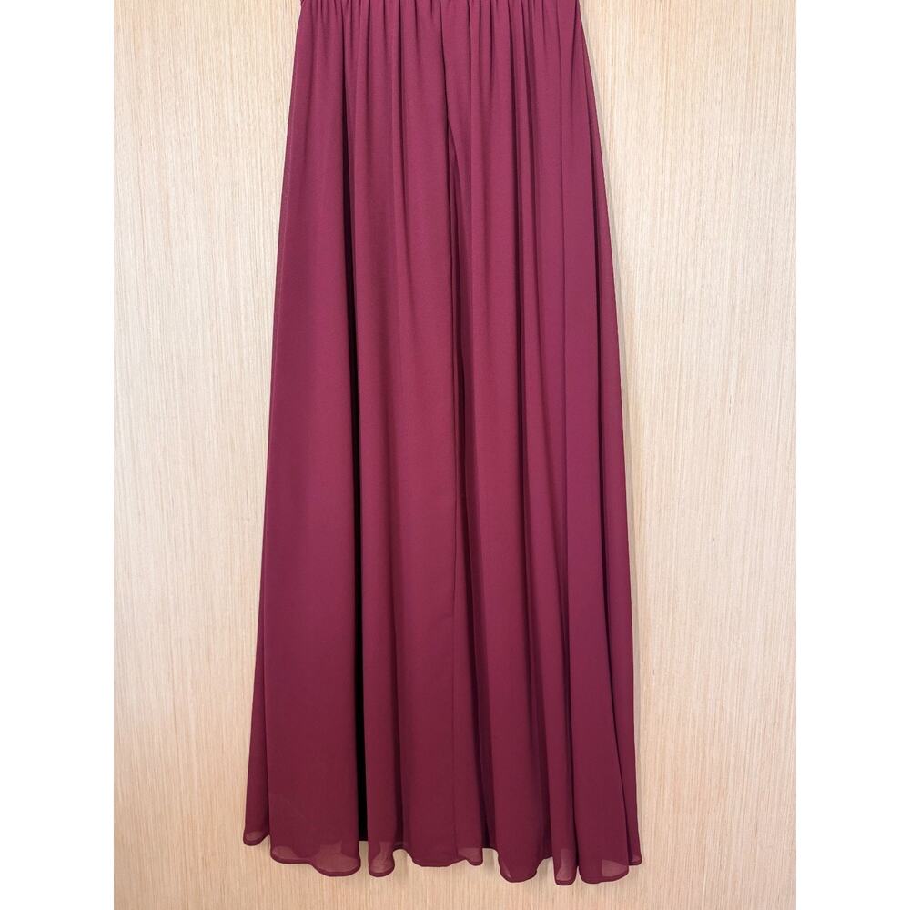Lulus Air of Romance Burgundy Maxi Dress Size Small Halter Georgette Fabric - Picture 7 of 13
